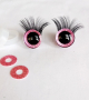 12мм, 16мм и 20мм 3D безопасни очички с мигли за амигуруми,  плетени играчки, снимка 8