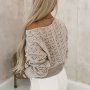 Дамски ежедневен пуловер с дълъг ръкав за работа с едно рамо - 023 , снимка 3