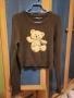 Дамски пуловер в кафяво с мече размер S, снимка 4