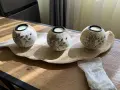 комплект поставка за чаени свещи с поднос-листо, снимка 2