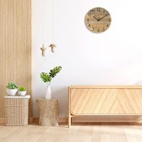 Нов декоративен дървен стенен часовник ретро дизайн безшумен стена дом офис, снимка 8 - Други стоки за дома - 41246851