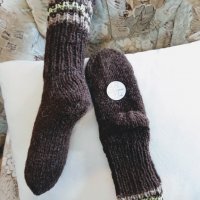 Ръчно плетени чорапи от вълна размер 38, снимка 2 - Мъжки чорапи - 39735956