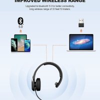 TECKNET Trucker Bluetooth слушалка с шумопотискане на микрофон,55H Hands Free, снимка 4 - Слушалки и портативни колонки - 40665857