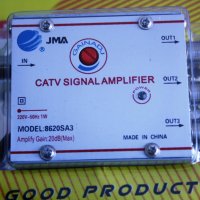 Антенен усилвател за телевизия 20 dB 3 Изхода TV Signal Amplifier JMA 8620SA3, снимка 2 - Части и Платки - 34346626