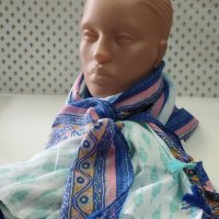26 - Дамски памучен шал в нежни цветове., снимка 1 - Шалове - 43328866