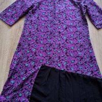 Лилава рокля на цветя, снимка 1 - Рокли - 44247936
