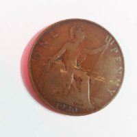 Бронзова Монета One Penny 1920, снимка 2 - Нумизматика и бонистика - 41629944