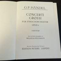 Книги Немски Език: Händel. Zwölf Concerti Grossi für Streichorchester. Opus 6, снимка 1 - Специализирана литература - 38764241