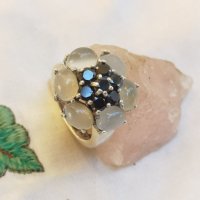 Прекрасен Сребърен Пръстен с Естествени Камъни, снимка 3 - Пръстени - 33850271