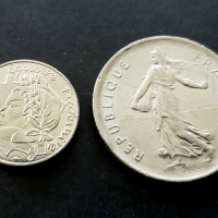 Монети. Франция. 5 и 10 франка., снимка 2 - Нумизматика и бонистика - 36089265