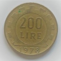 200 лири 1978 Италия, снимка 1 - Нумизматика и бонистика - 32573168
