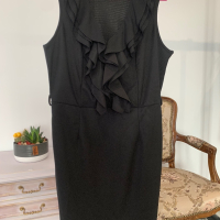 Елегантна черна рокля в размер XL, снимка 6 - Рокли - 44518647
