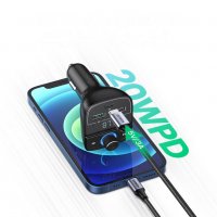 Ugreen FM трансмитер Bluetooth 5.0, MP3, micro SD, 2 x USB, 1x Type C, QC 3.0, снимка 3 - Аксесоари и консумативи - 34133546