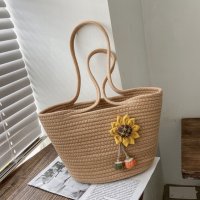 Плетена дамска чанта тип кошница Brown, снимка 15 - Чанти - 41477350