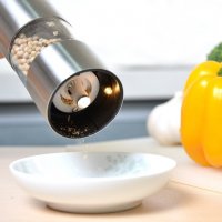 Електрическа мелничка от неръждаема стомана за сол и пипер, снимка 6 - Аксесоари за кухня - 39932448