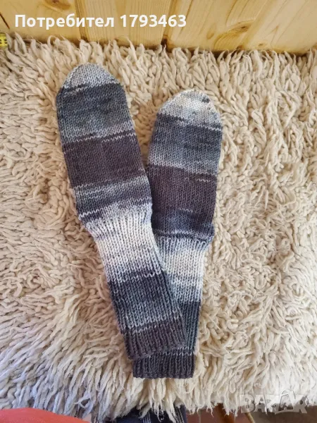 Ръчно плетени мъжки чорапи размер 44, снимка 1