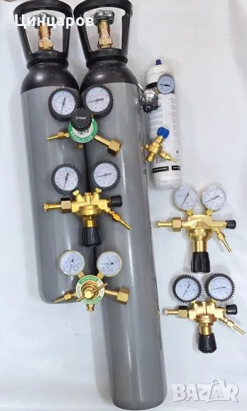 Азот регулатори 10÷100bar, редуцир, бутилки 1÷10л, преход климатик, редукции , снимка 1
