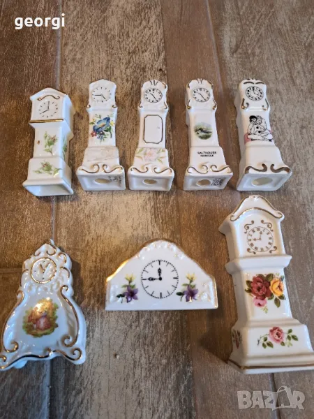 колекция мини порцеланови часовници, снимка 1