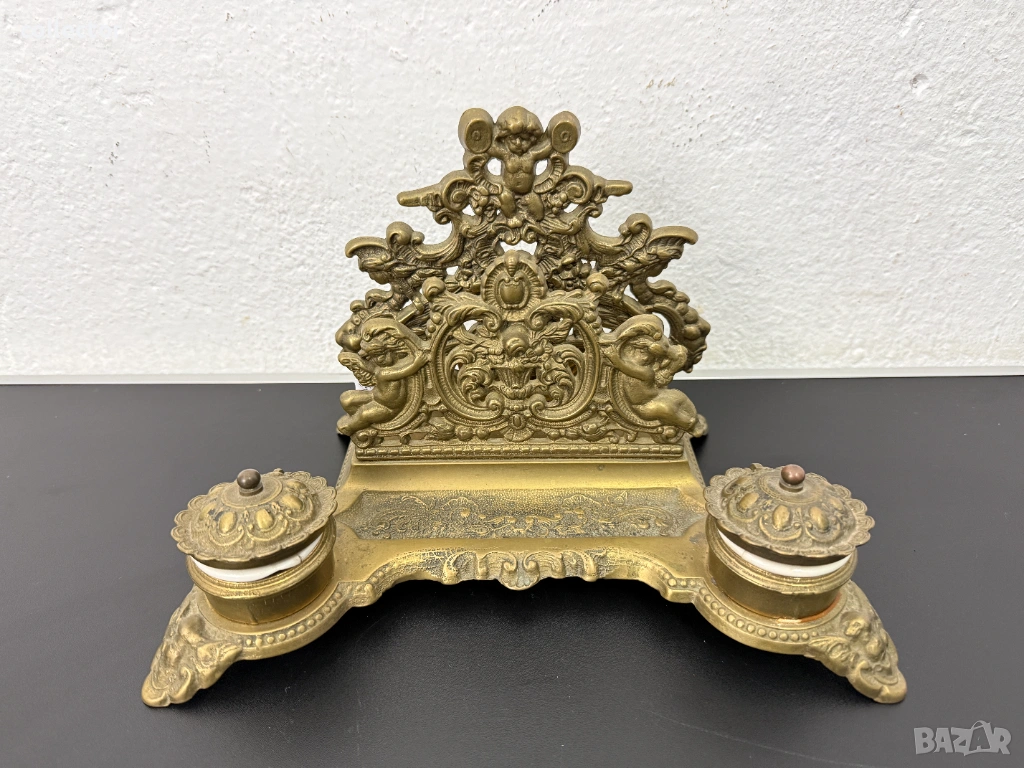 Бронзова мастилница в стил Рококо. №7829, снимка 1