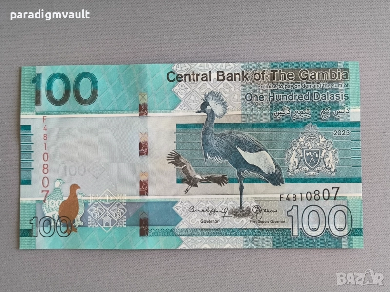 Банкнота - Гамбия - 100 даласи UNC | 2023г., снимка 1