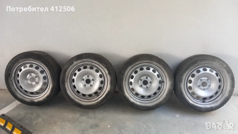 Продавам зимни гуми с железни  джанти , снимка 1