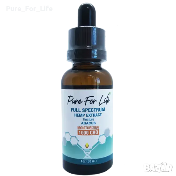 Натурално CBD ОЛИО - 1000mg Пълен Спектър с Терпени – Pure For Life™, снимка 1