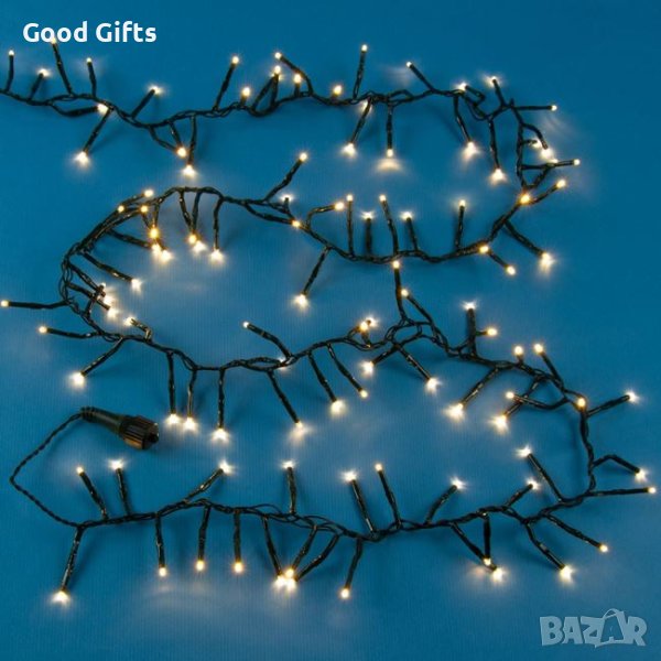 Коледни лампички в топло бяло, 700 LED диода с програми на светене, снимка 1