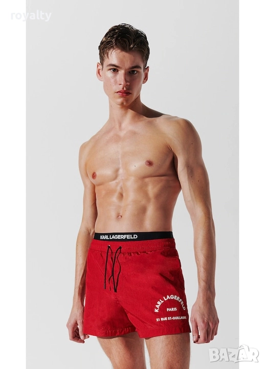 Karl Lagerfeld Оригинален Мъжки Бански, M, L, Червен, снимка 1