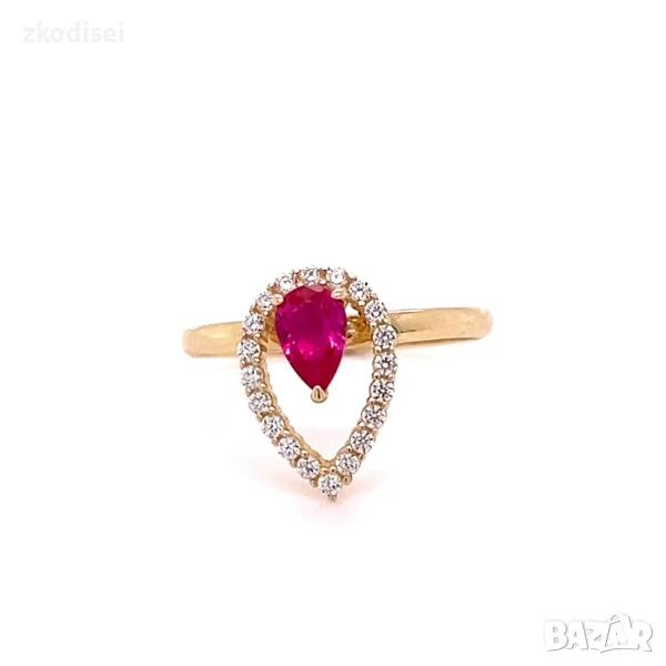 Златен дамски пръстен 1,51гр. 14кр. проба:585 размер:55 модел:32135-5, снимка 1