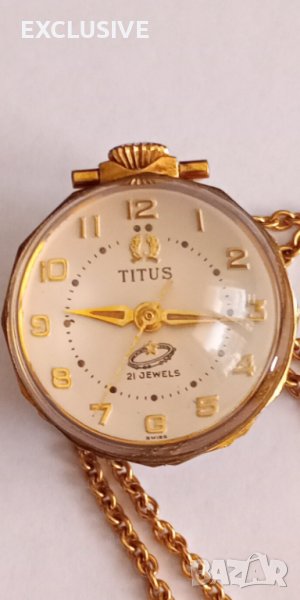 Швейцарски часовник Titus автоматик , с златна верижка 18к Договаряне!, снимка 1