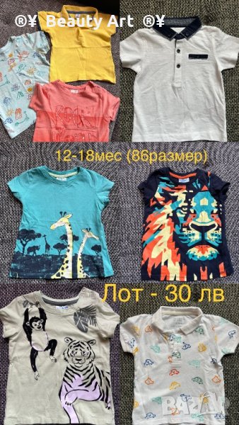 Лот детски тениски 12-18 мес ( 86 размер) , снимка 1