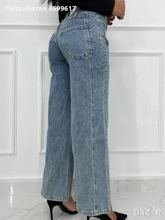 Дамски дънки с двойна талия, снимка 1