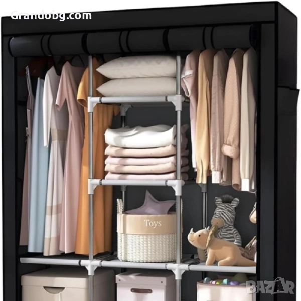 Трикрилен Текстилен Гардероб 170х130х45СМ., снимка 1