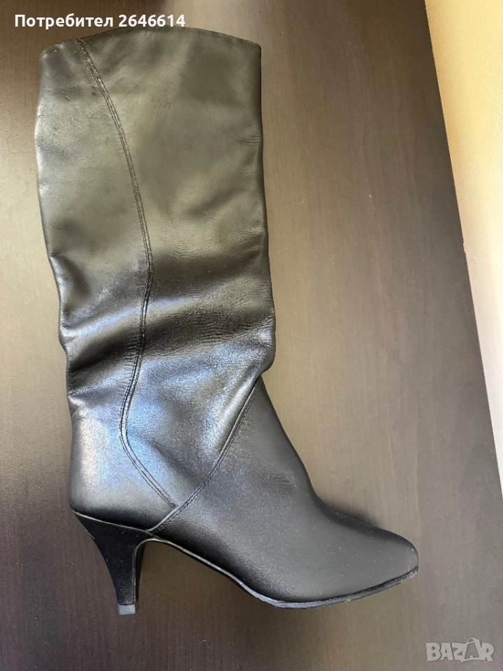 Ботуши от естествена кожа с малък ток, снимка 1