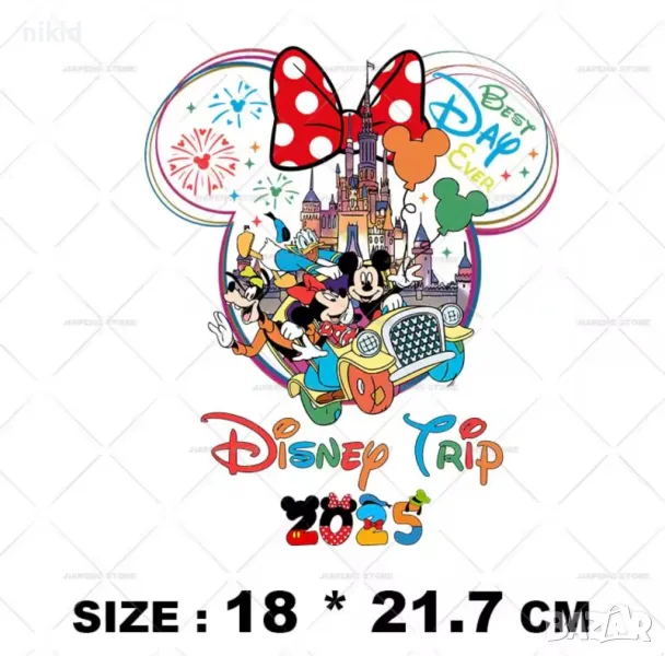 Дисни Мики Мини Маус Disney trip 2025  термо щампа апликация картинка за дреха лепенка, снимка 1