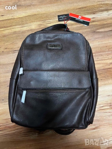 Оригинална мъжка раница Pierre Cardin – естествена кожа, нова с етикет, снимка 1