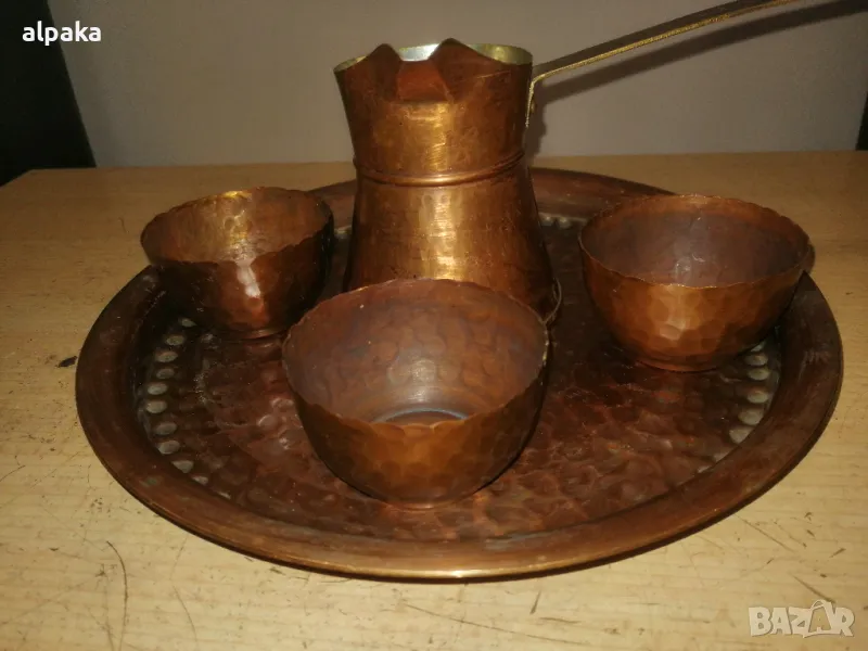 Продавам меден сервиз за кафе или ракия, снимка 1