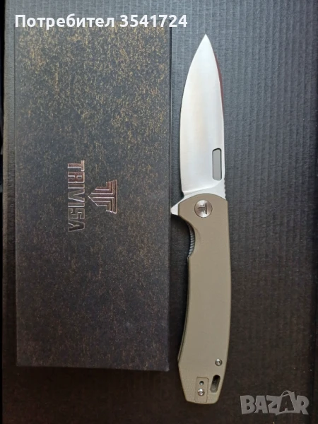 Нож Trivisa със стомана 14C28N, микарта и керамични лагери, снимка 1