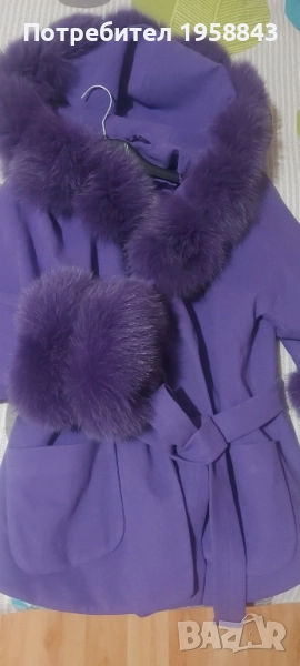 Лилаво палто от кашмир , снимка 1