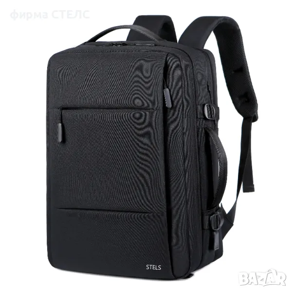 Раница за пътуване STELS, Ръчен багаж, 30x15x40см, Черен, снимка 1