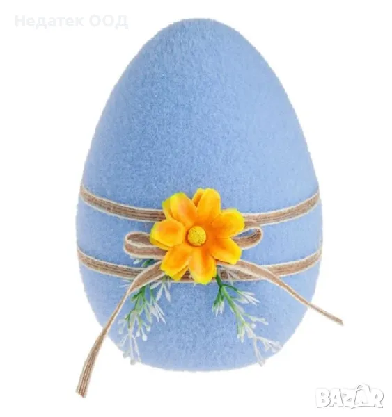 Великденско декоративно яйце от пяна, Син, Ø12x15см, снимка 1
