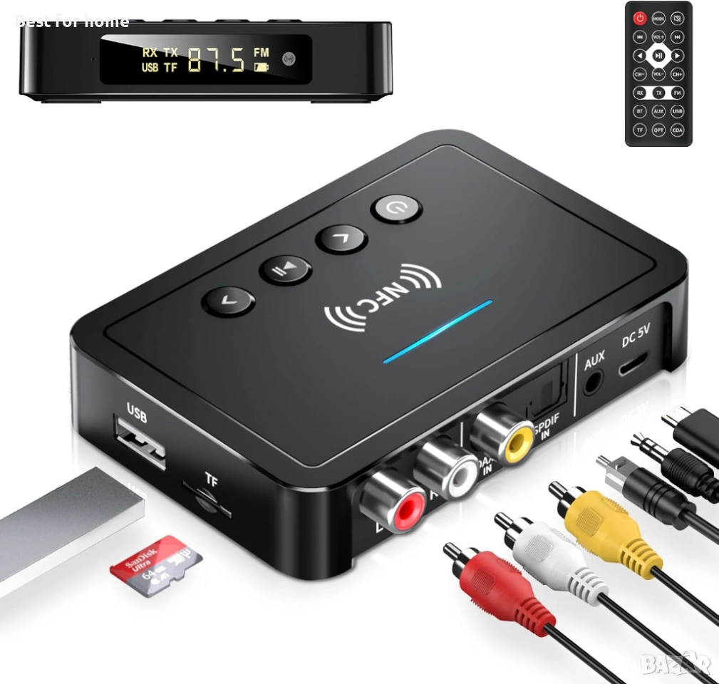 3-в-1 Bluetooth 5.0 аудио адаптер за телевизор, снимка 1
