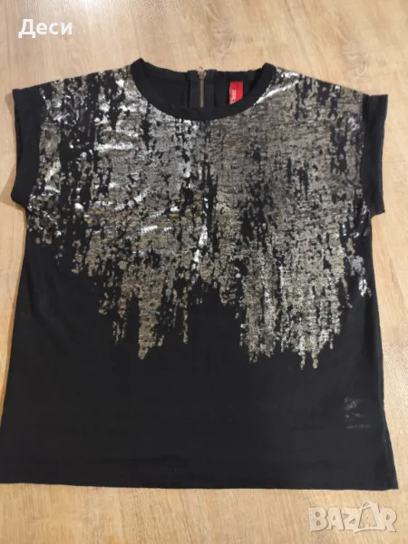 черна ефектна блузка, снимка 1