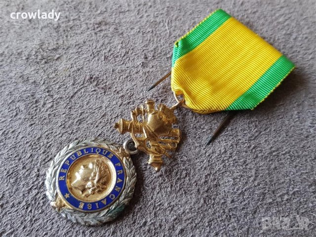 Френски сребърен с позлата военен орден медал 1870 , снимка 3 - Антикварни и старинни предмети - 41344277