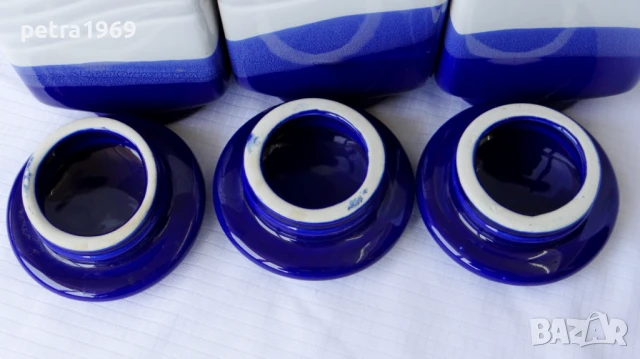 Комплект порцеланови буркани с капаци в бяло и кобалт, снимка 10 - Други - 50627729