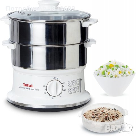 Tefal уред за пара VC1451 | 2 контейнера от неръждаема стомана, снимка 7 - Уреди за готвене на пара - 42043021