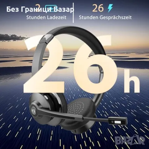 Нови безжични Слушалки с микрофон за офис, компютър и мобилен телефон, снимка 3 - Bluetooth слушалки - 50294911