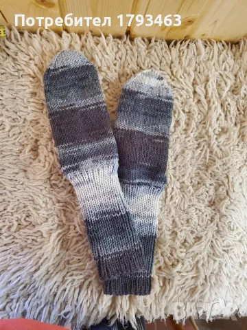 Ръчно плетени мъжки чорапи размер 44, снимка 1