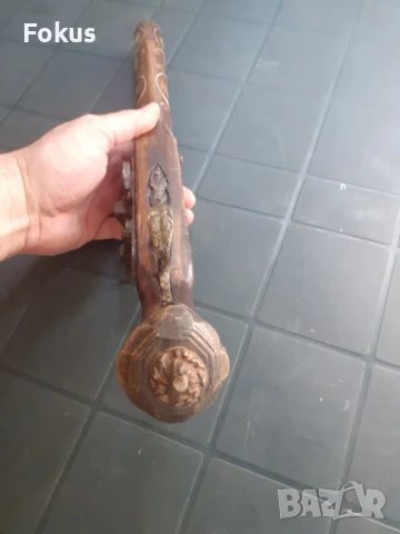 Стар кремъчен пищов с набивки и интарзии от седеф - реплика, снимка 6 - Антикварни и старинни предмети - 50954247