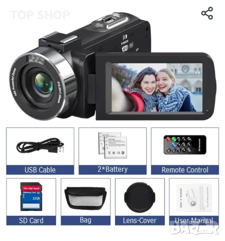 4K видеокамера 48MP 30FPS с IR нощно виждане 18X цифрово увеличение, снимка 3 - Камери - 48934583